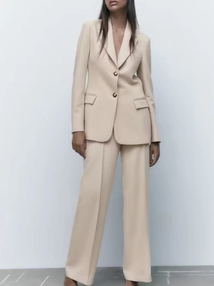 

Женский брючный костюм Kumsvag, повседневный однотонный костюм из двух предметов, тонкий пиджак и брюки, элегантная офисная одежда, осень 2022