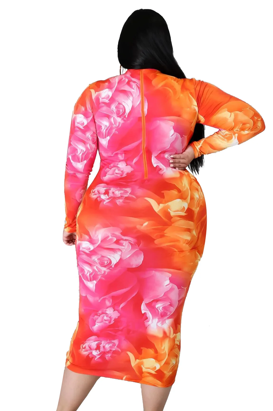 Plus Size Autumn Women's Clothing Sexy Dresses Women Zipper Slim Printing Long Dress Wholesale Dro 3xl 4xl 5xl 6xl