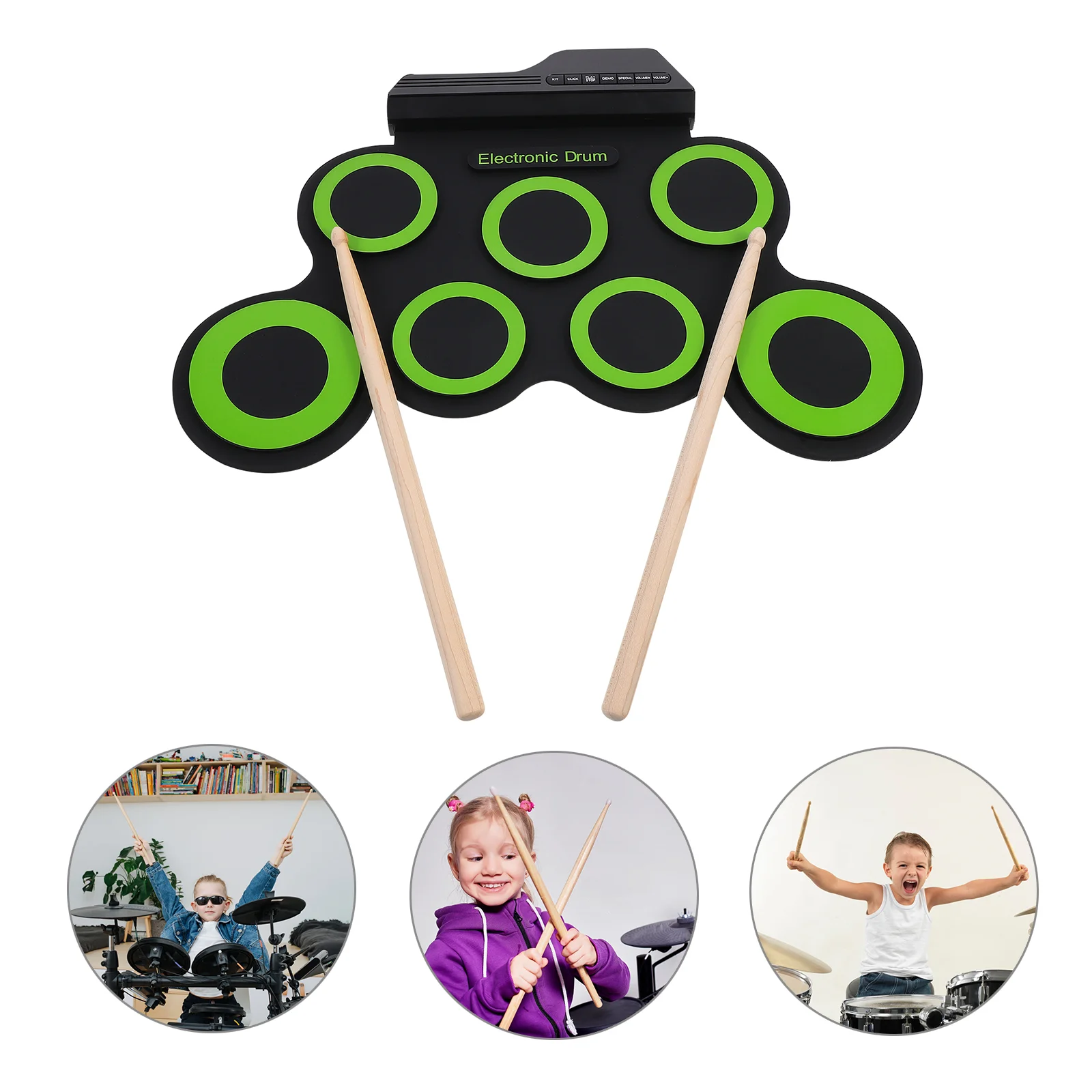 

Portable Drum Set Kids Electronic Drum Set Compact Drum Kit Kids Musical Toys Portable Drum Kit Number Electric Drum Kit