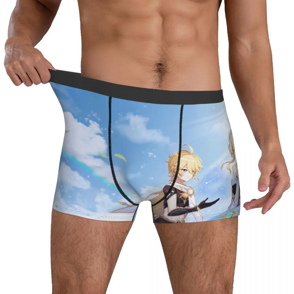 

Genshin Impact Traveler Underwear Aether and Lumine Sublimation Trunk Hot Men Underpants Breathable Shorts Briefs Gift