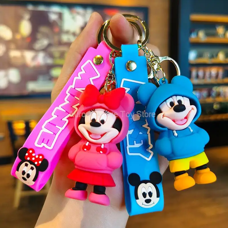 

Cartoon Anime Disney Keychain Mickey Mouse Minnie Lilo & Stitch Cute Doll Keyring Ornament Key Chain Car Pendant Kids Toys Gift