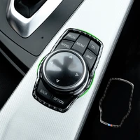 carbon fiber car multi media control button switch cover sticker trim for bmw 3 4 series f30 f32 2013 2014 2015 2016 2017 2018