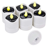 pack of 6 solar powered electronic candle auto on off flicker led tea light waterproof diy flameless event party light portable