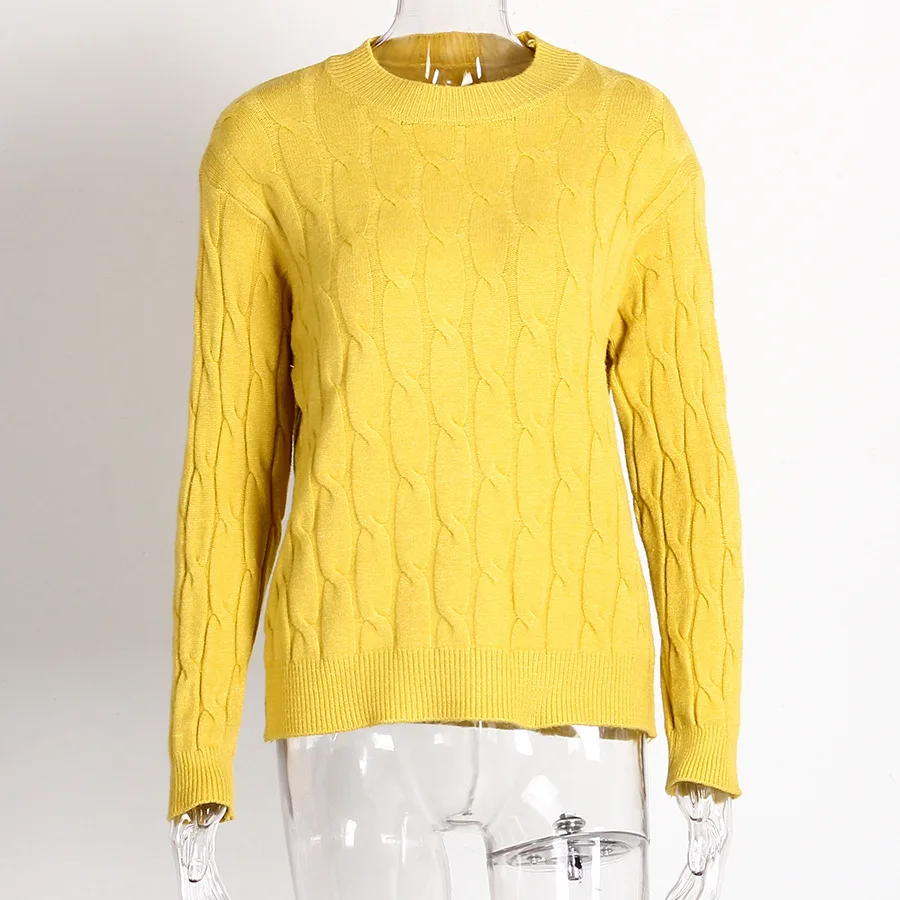 

2021 loose knit bottoming shirt candy color coarse twist sweater GRAY22
