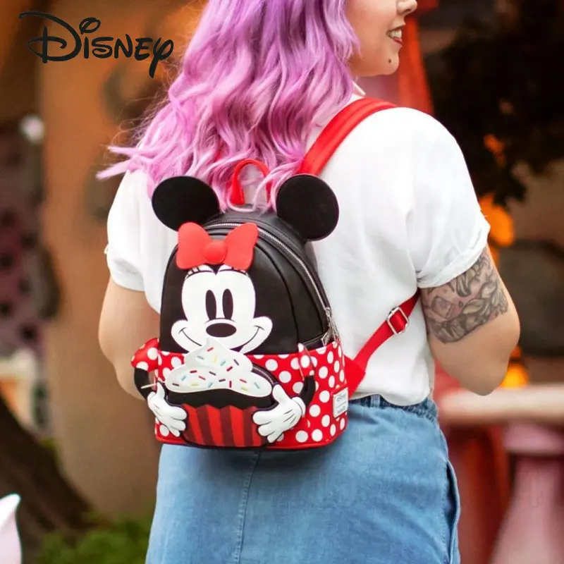 Disney Minnie Original 2023 New Women's Backpack Luxury Brand Mini Backpack 3D High Quality Cartoon Fashion Girl's Schoolbag enlarge