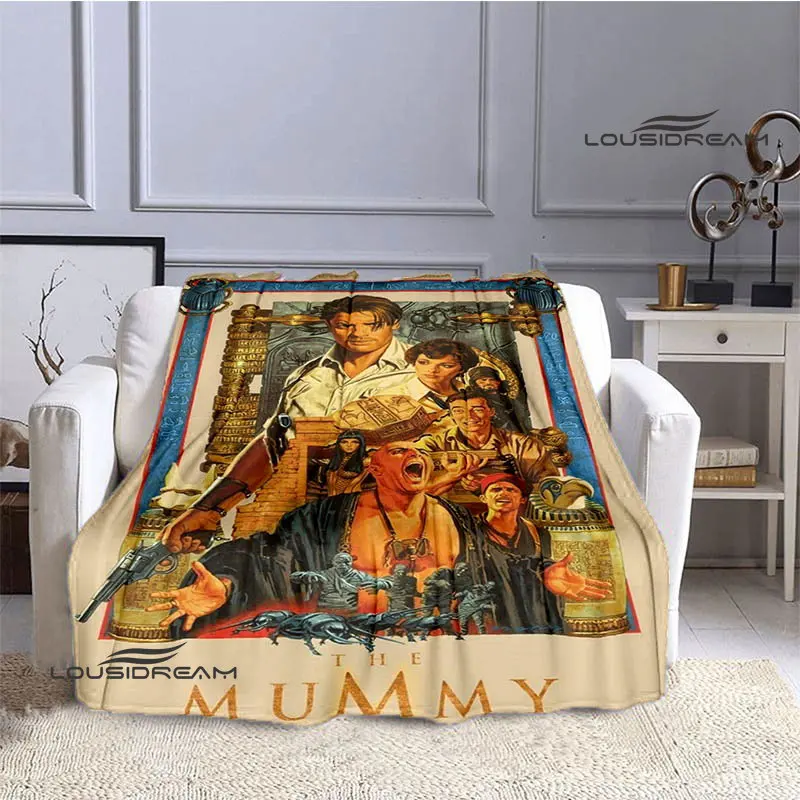 

The Mummy retro seal puff blanket picnic blanket thin fur Flat velvet soft and comfortable home travel blanket birthday gift