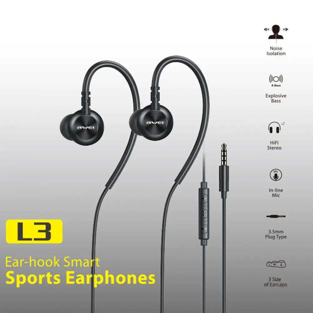 

L3 Wired Earphone 6 Core Line Control ABS Stereo In-ear Headphone for Music