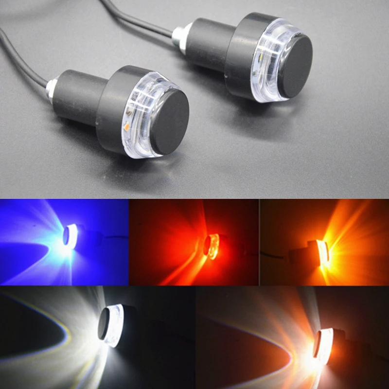 1 пара 12 В на руль мотоцикла янтарный светодиодный светильник ручка указатель