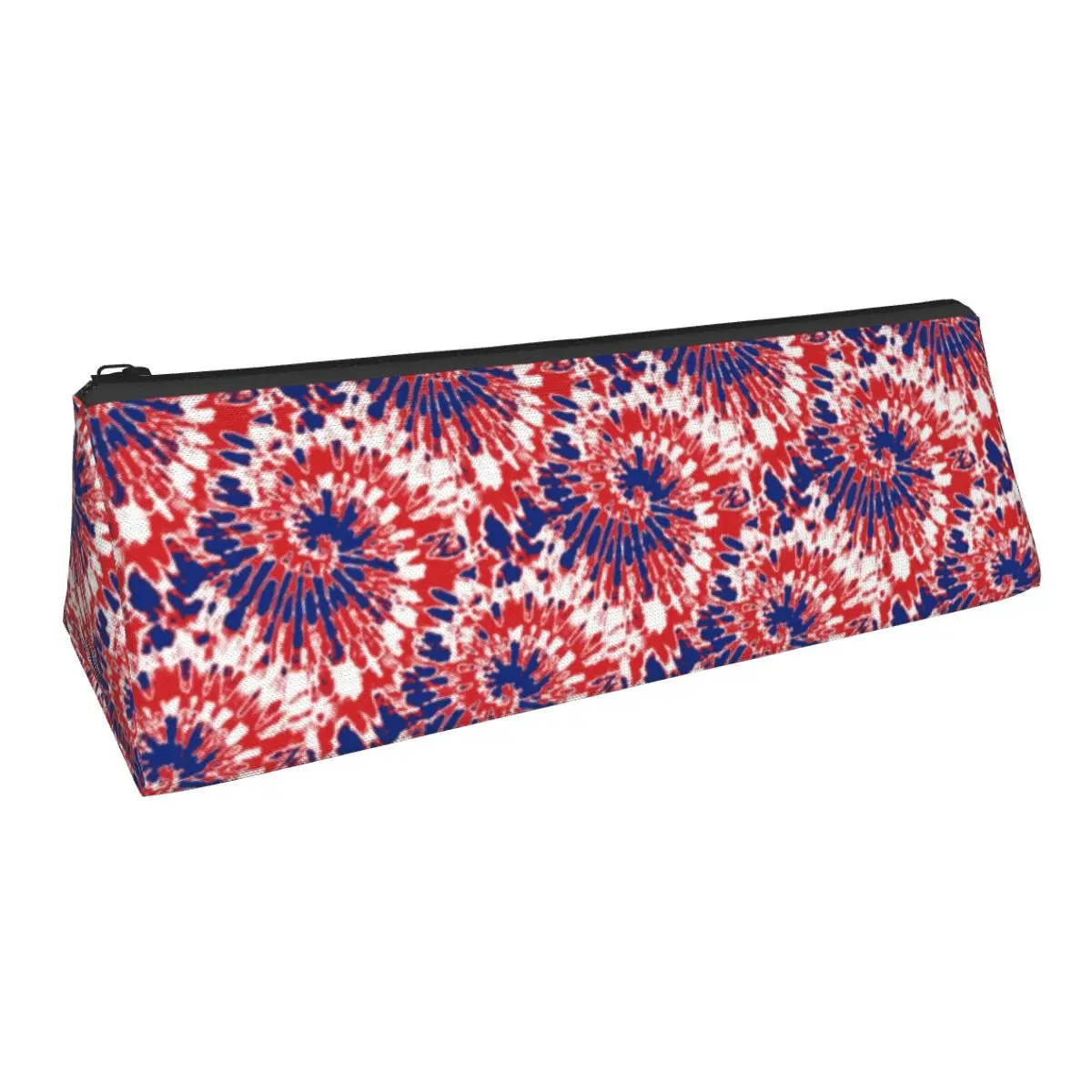 

Firework Tie-Dye Triangle Pencil Case Red White Blue School Retro Pencil Box Boy Girl Zipper Pen Bags