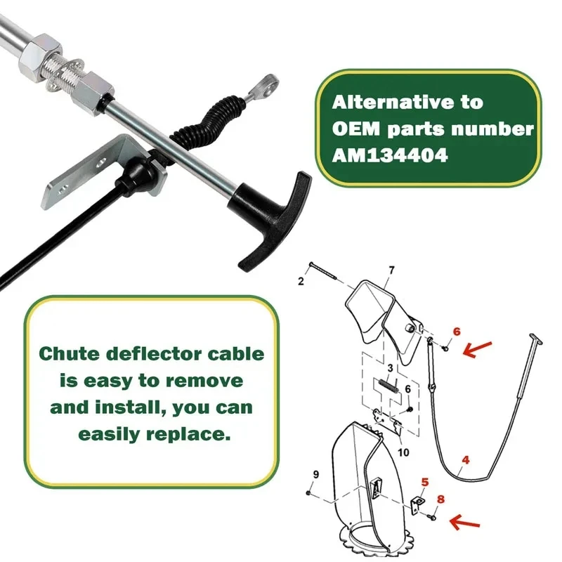 Входной кабель управления носиком AM 134404 Для 44-дюймового снегоочистителя John Deere