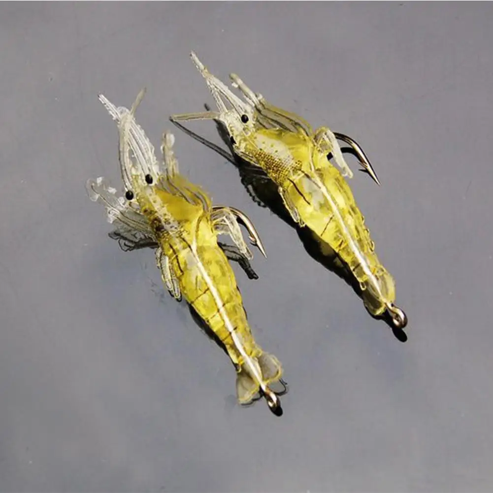 

Silicone Baits 4cm 1g Soft Fishing Lure Gold Artificial Shrimp Bait With Hook Sea Fishing Bionic Luminous Fake Shrimp Lure