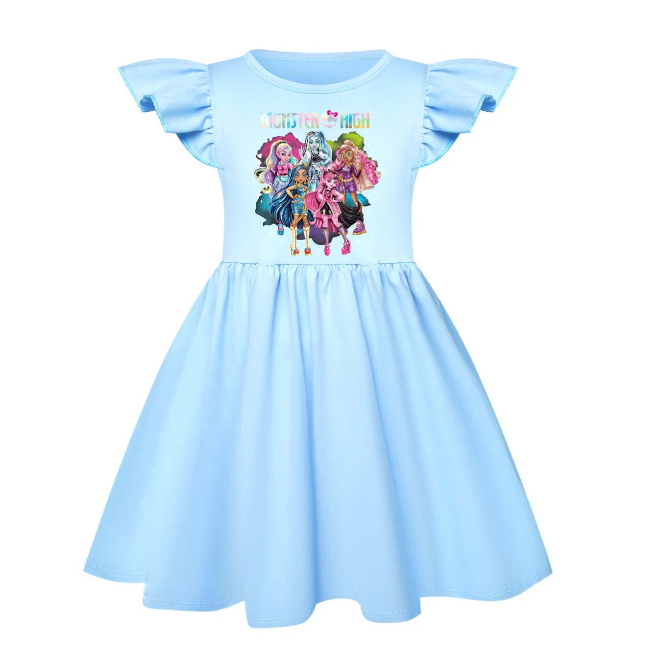 Платье для маленьких девочек детское платье принцессы с рисунком монстра
