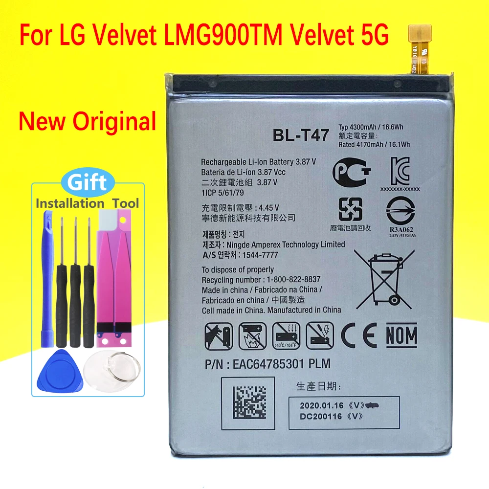 

New Original 4300mAh BL-T47 Battery For LG Velvet LMG900TM Velvet 5G BL-T47 G9 High Quality With Tracking Number