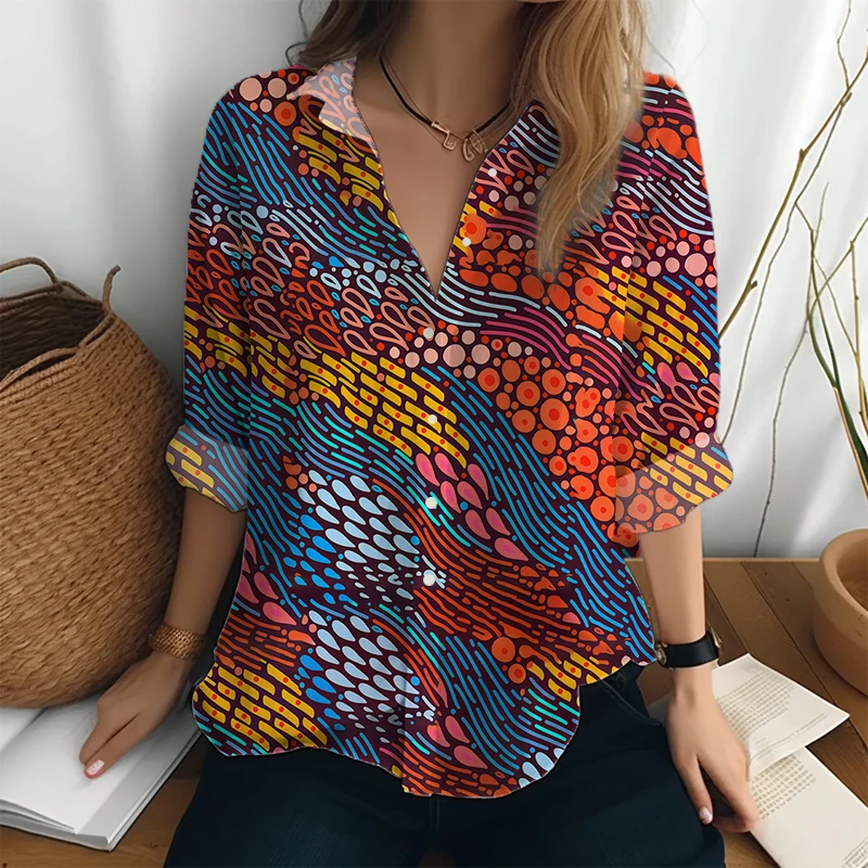 

Новинка 2023, женская рубашка, цветная квадратная женская рубашка с 3D принтом, Повседневная стильная женская рубашка, модная трендовая женская рубашка с длинным рукавом