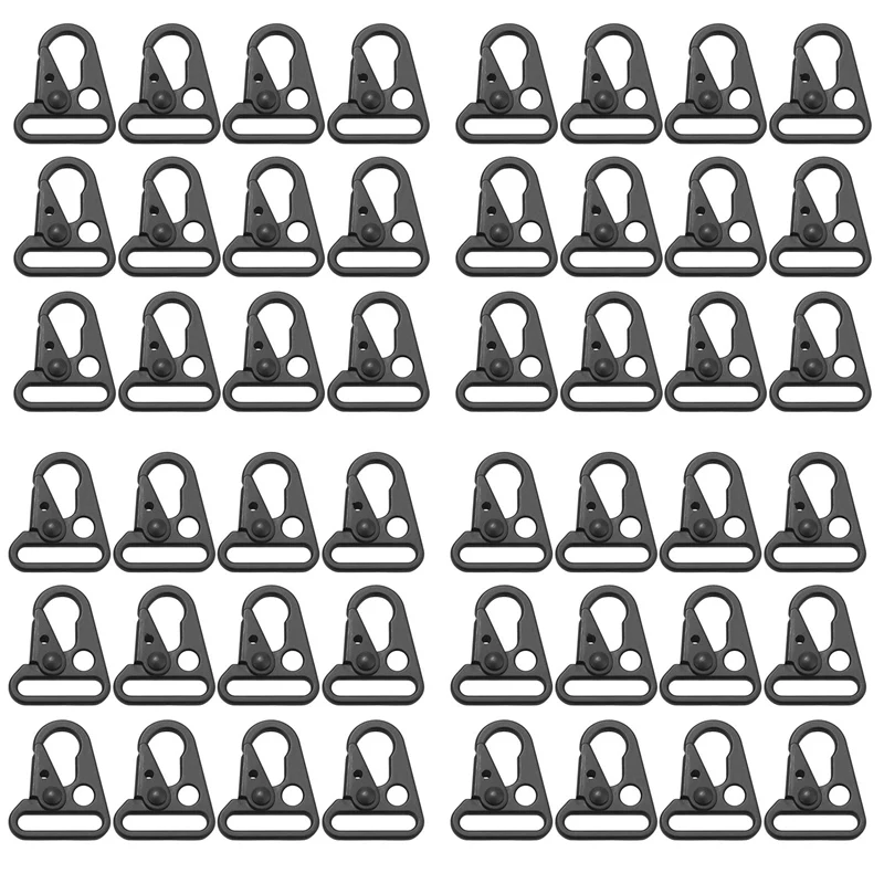 

48 Pieces Enlarged Mouth Clip Sling Clasp Olecranon Hook for Keychain Snap Hooks Outdoor Bag Black Color