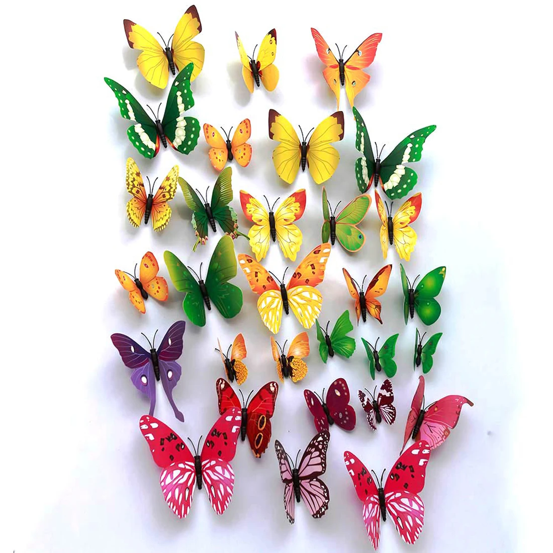 

3D Three-dimensional Simulation Wall Stickers Butterfly Refrigerator Stickers 12 Multi-color Optional PVC Plastic Decoration