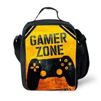 advocator portable gamer zone print lunch bag waterproof lunch case carry storage customized picnic thermal bag free shipping