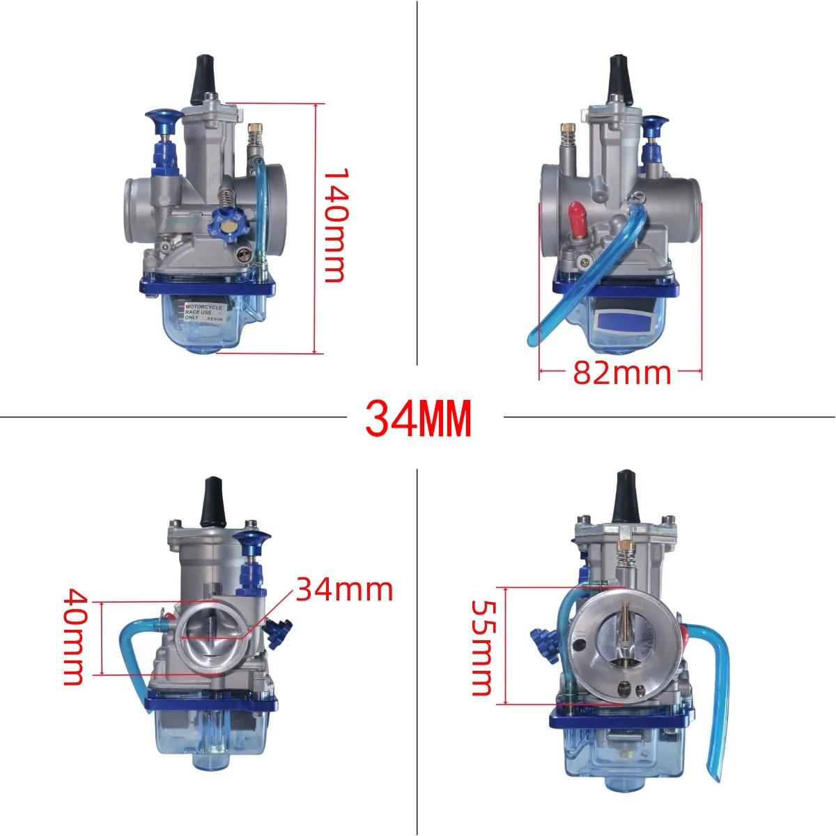 

Для KEIHIN KOSO OKO PWK 24 26 28 30 32 34 мм Синяя чаша 2T 4T Скутер ATV Байк Универсальный гоночный карбюратор с Power Jet