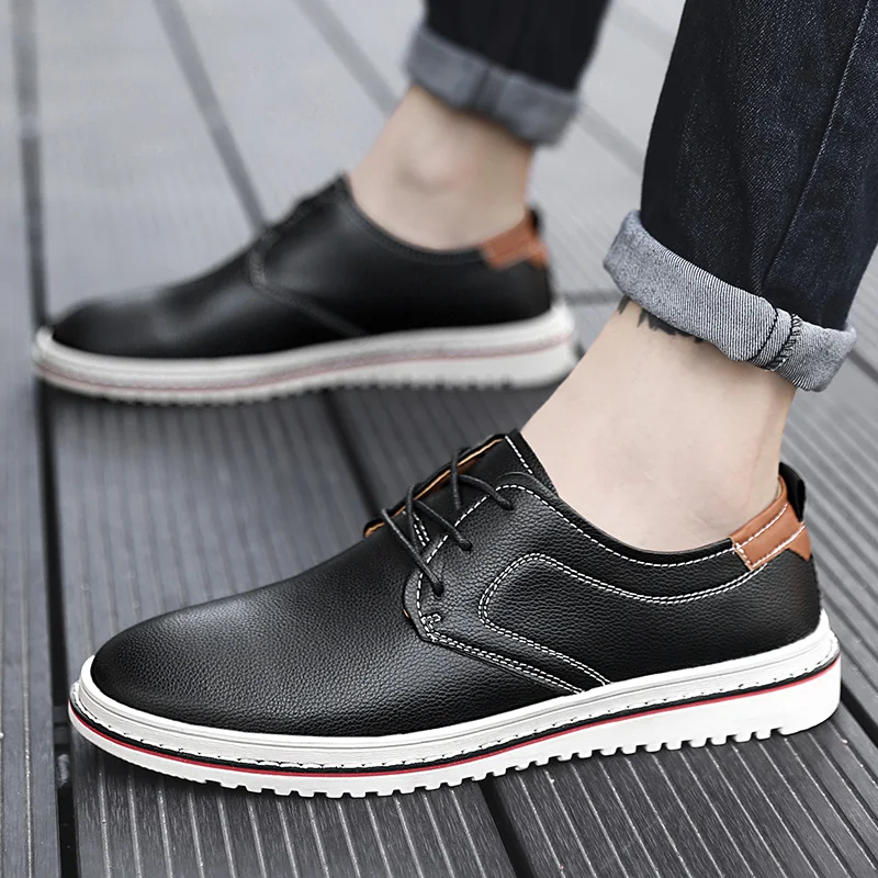 Men's Spikeless Golf Shoes Handmade Golf Walking Sneakers Men's Soft Leather Plus Size 48 Golf Sneakers Men's Casual Shoes