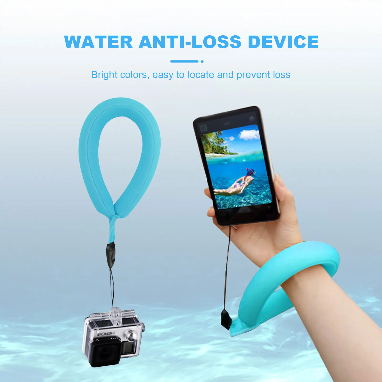 

Регулируемый плавающий ремешок водонепроницаемый ремешок для камеры сотового телефона поплавок рукоятка ремешок для подводного запястья ремешок для Gopro Hero 10 9 8 7 6
