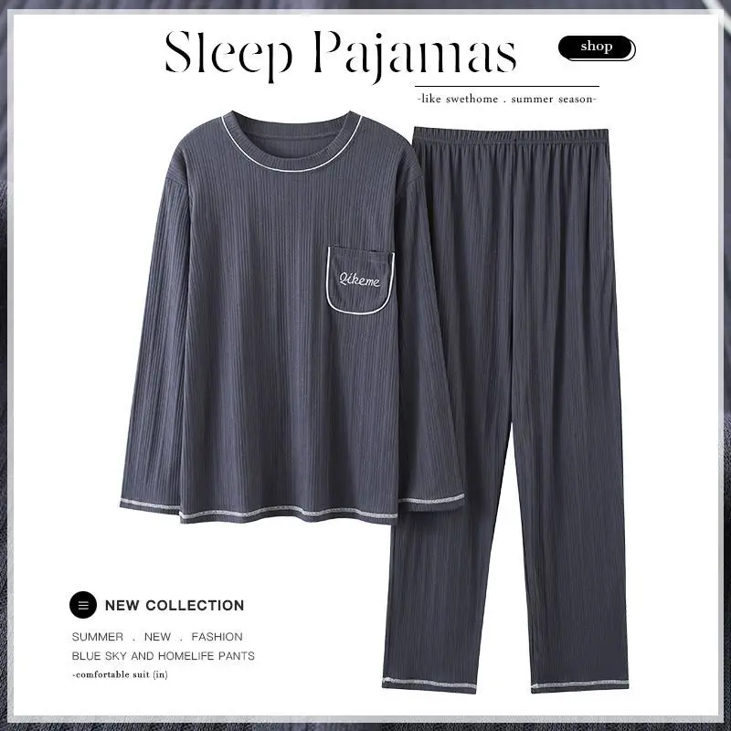 WHYY Winter Long Sleeve Thick Warm CottonPajama Sets For Men 2022 Cute Cartoon Sleepwear Suit Pyjamas Set