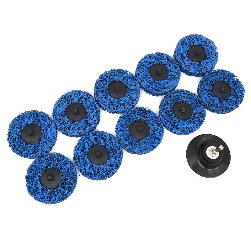 

10PCS 3 Inch Quick Change Easy Strip Clean Sanding Discs Backer Hook For Paint Rust Removal With 1 Backer