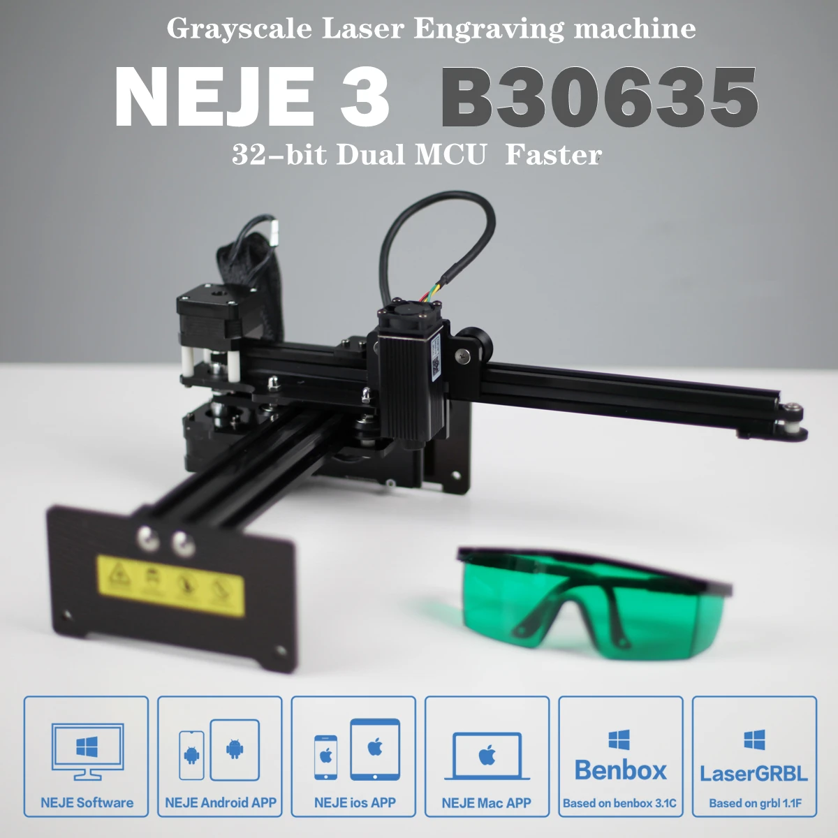 NEJE 3 B30635 Laser Engraving Machine Paper cutter for DIY Logo Laser Carving Mini 3D Printer CNC Router Lightburn APP Control