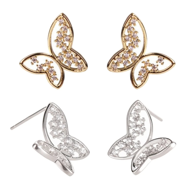 

Fashion Super Fairy Zircon Temperament for butterfly Fluttering Earrings Trendy Cold Wind Earrings Ear Jewelry for Women 264E
