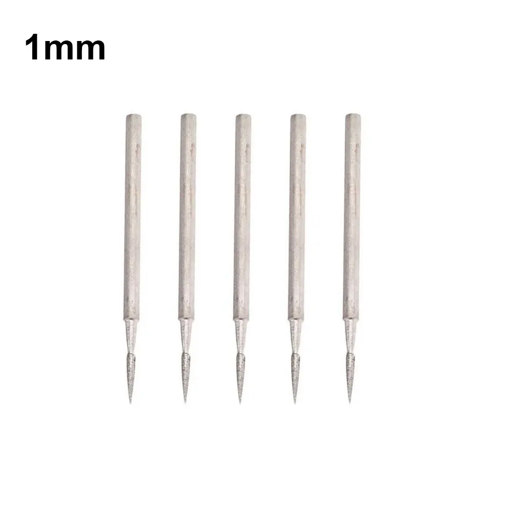 

5Pcs 2.35mm Shank Electroplating Diamond Grinding Head Polish Polished Needle Jade Stone Carving Engraving Tool 1/1.5/2/3/4/6mm