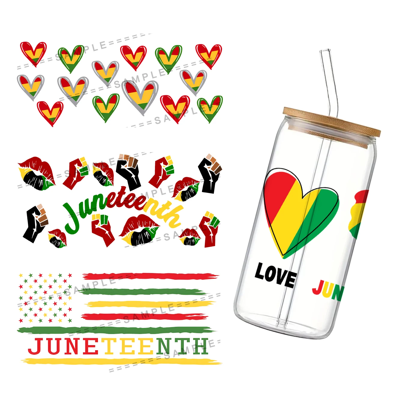 Наклейка для обертывания чашек june19 11 х24 см 16 унций водонепроницаемая наклейка Uv