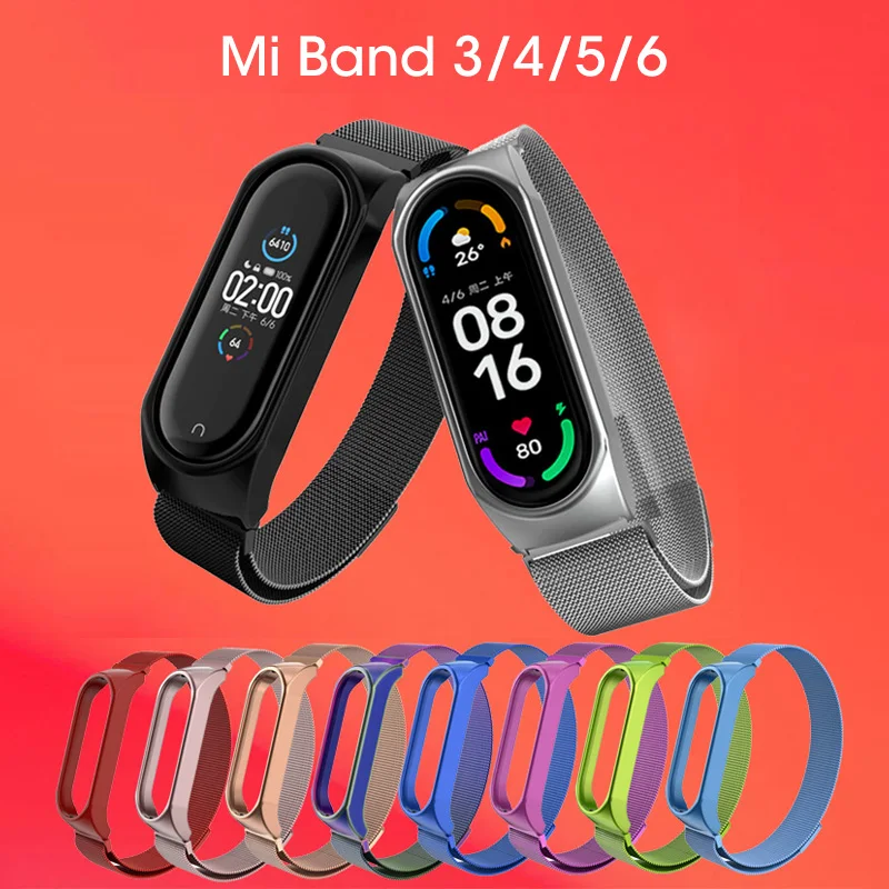 

Milanese Strap For Xiaomi Mi Band 3 4 Mi 5 Mi 6 Metal Bracelet Stainless Steel band for Mi Band 4 3 mi 5 mi 6 Strap Wristbands