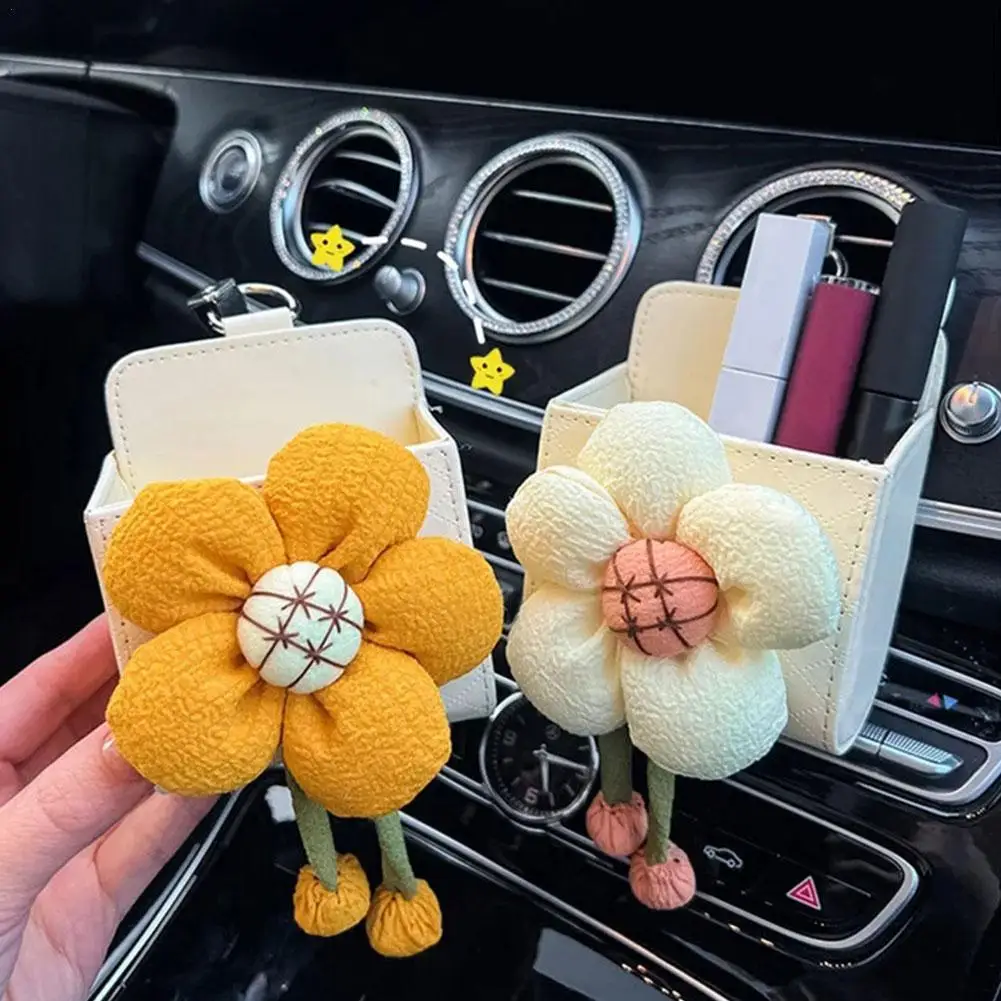 

PU Leather Car Outlet Air Car Vent Trash Box Phone Holder Car Styling Bag Pouch organizer Hanging Box Car Interior Accessories