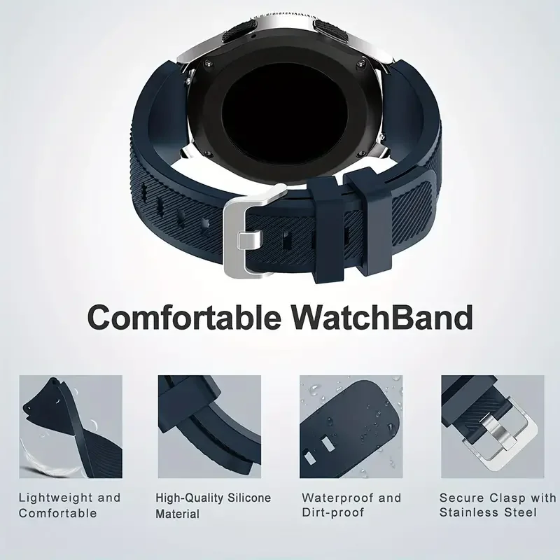 Фото Силиконовый ремешок для Samsung Galaxy watch 7 6 44 мм 40 мм 5 pro active 2 Gear s3 20 мм 22 мм Ремешок correa браслет Huawei watch GT/2/3 №2