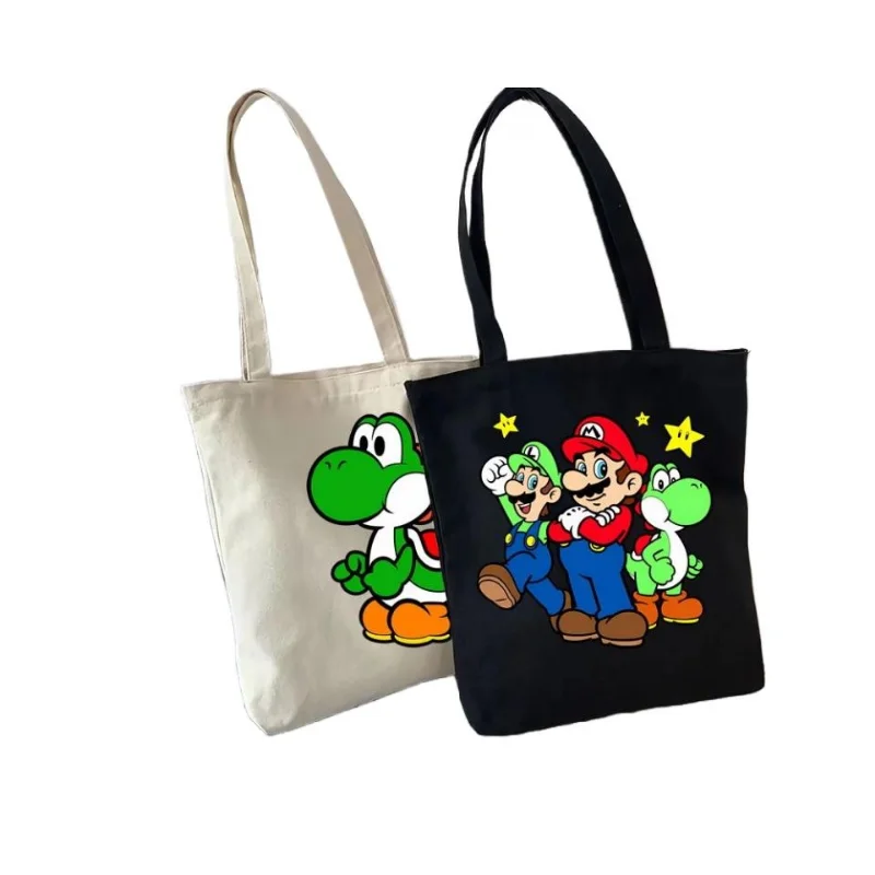 

Kawaii Мультфильм Аниме охватывающий Yoshi Мари Супер Марио Братья шарнирные милые аниме для мальчиков и девочек универсальная сумка-тоут Холщовая Сумка