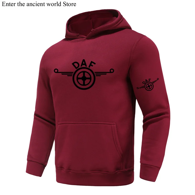

DAF Printed Logo Autumn New Must-Have Hoodie Sweatshirt Pullover All-match Casual Men Women's Sportswear Multicolor Couples Wear