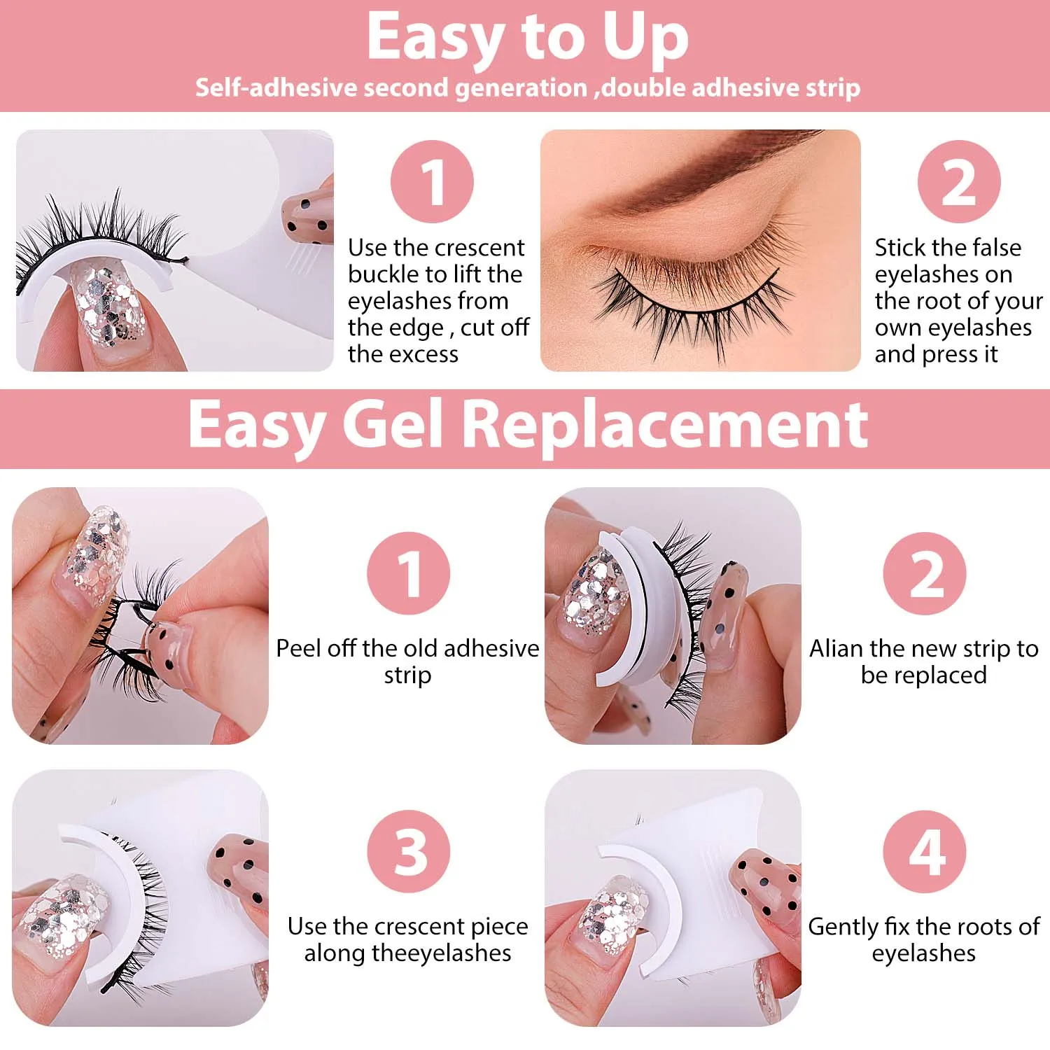 Z'LRAQI BEAUTY черные пластиковые терьеры накладные ресницы 17 мм синтетические