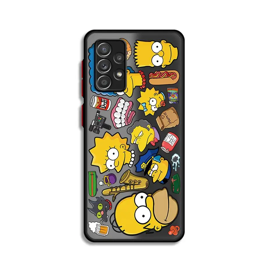 Disney S-Simpsons Family Phone Case for Samsung Galaxy A73 A23 A72 A22 A52 5G A53 A32 A54 A34 A13 A33 A24 A14 Soft Cover