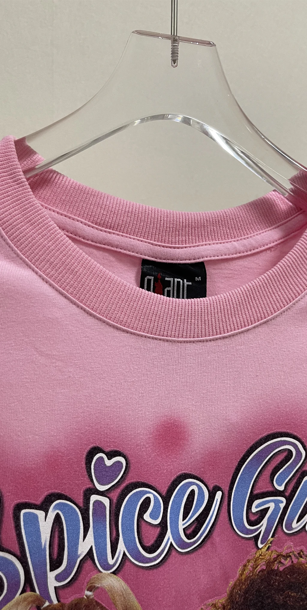 Винтажная свободная футболка Hwbd co Повседневная в стиле high street розового цвета с