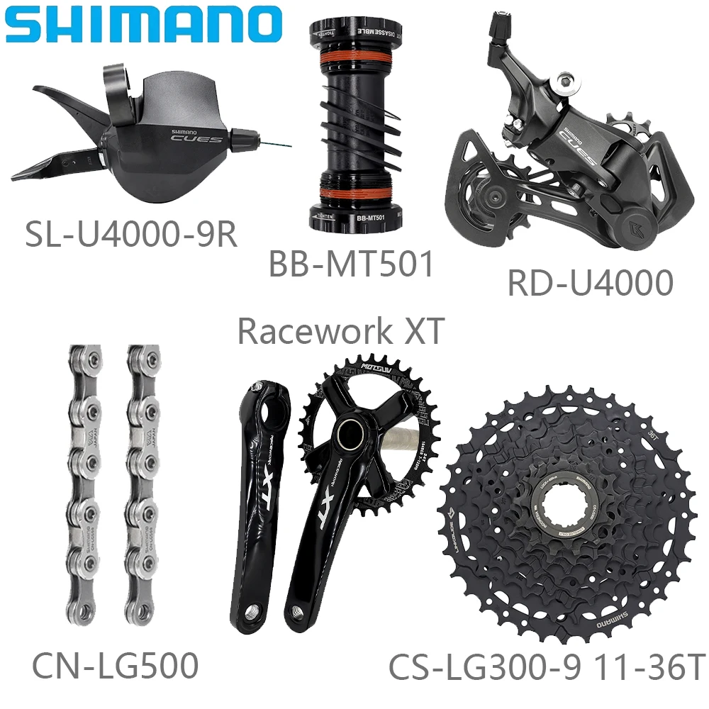 SHIMANO U4000 9-скоростные комплекты велосипедных переключателей CN-LG500 Chain Racework XT Crankset