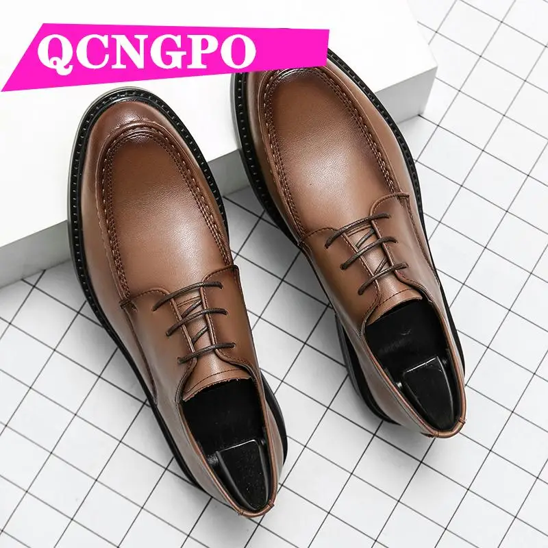 

Derby shoes water proof groom leather shoes business lace up shoes meeting shoes office shoes Cow Hide wedding shoes