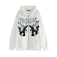 y2k sweatshirt harajuku hoodies women autumn winter hip hop zipper butterfly aesthetic hooded female goth punk jacket coat 2022