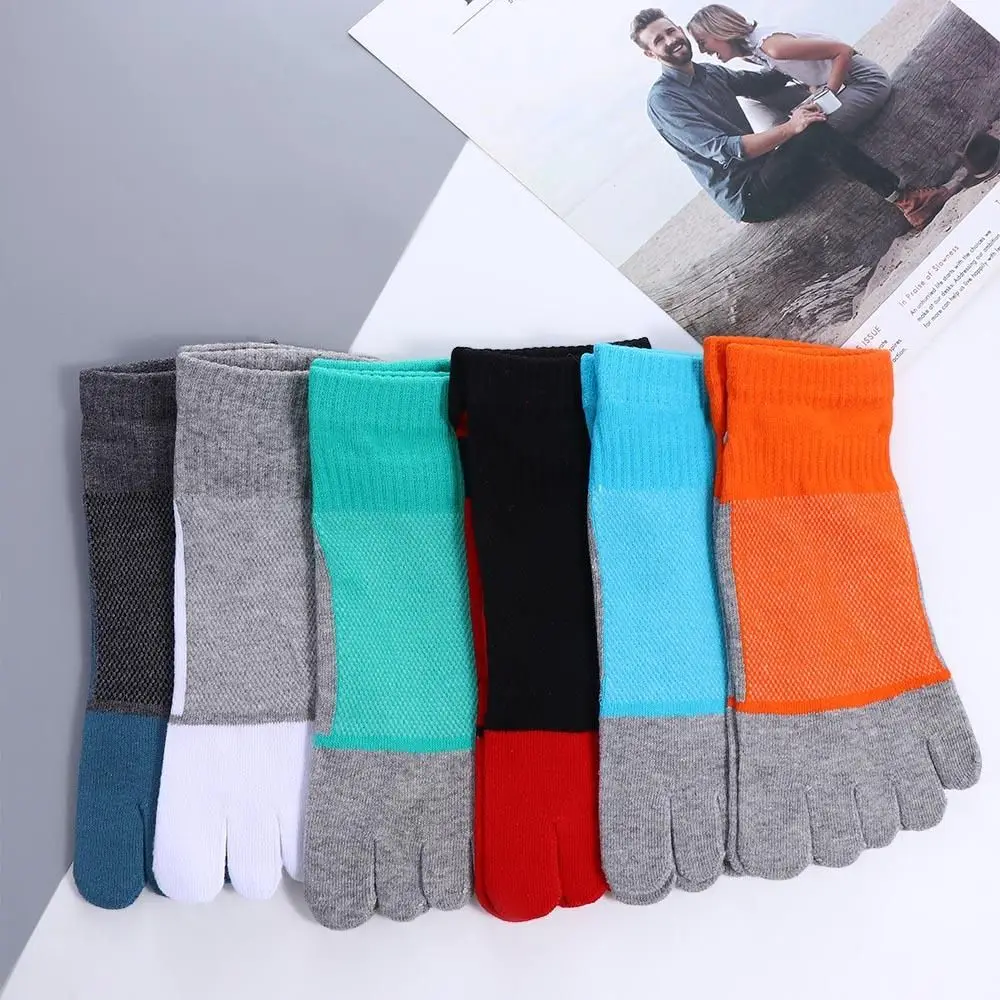 

Pure Cotton Five Finger Socks Mens Sports Running Breathable Comfortable Shaping Anti Friction Men's Socks With Toes EU 38-44