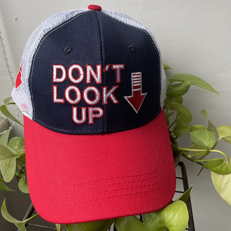 

Dont Look Up Baseball Cap Net Women Men Meryl Streep Mesh Hat Cotton Snapback Trucker Hat Embroidery Dropshipping