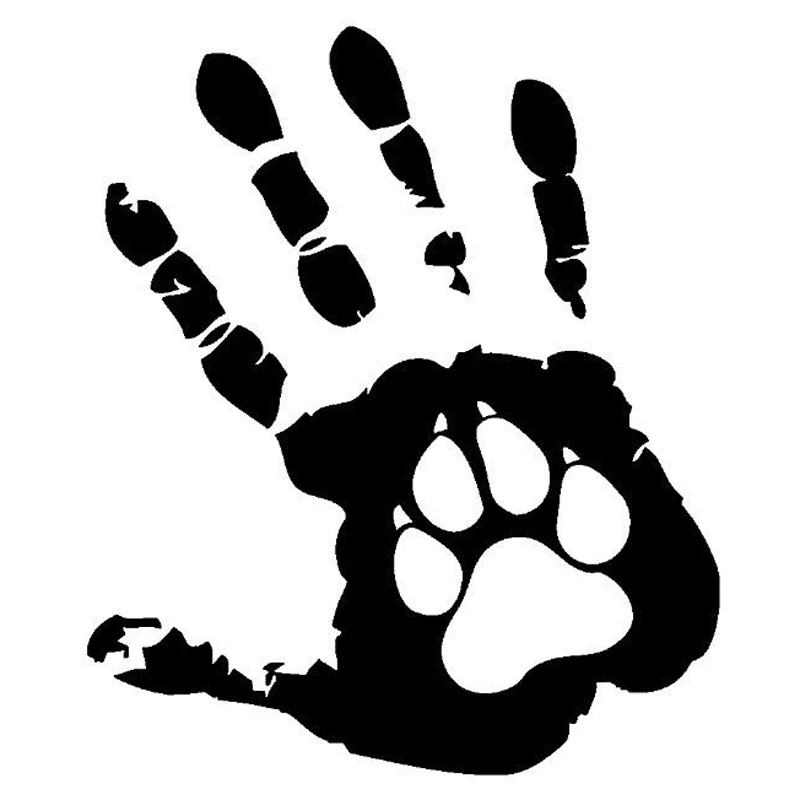 

11*13CM Personality Car Sticker Creativity Handprint Dog Footprints Auto Motorcycle Waterproof Vinyl Decals