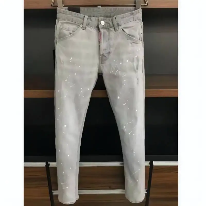 

Jeans Skinny Straight Pants Motorcycle Party Casual Trousers Street Denim Clothing 9633#