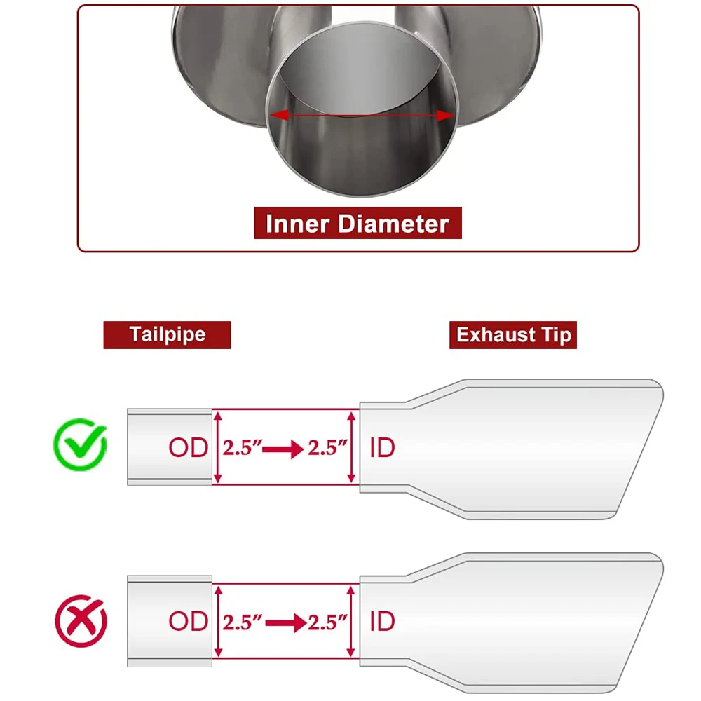 Квадратный наконечник для выхлопной трубы 2 5 дюйма на входе 3 x выходе 9 дюймов