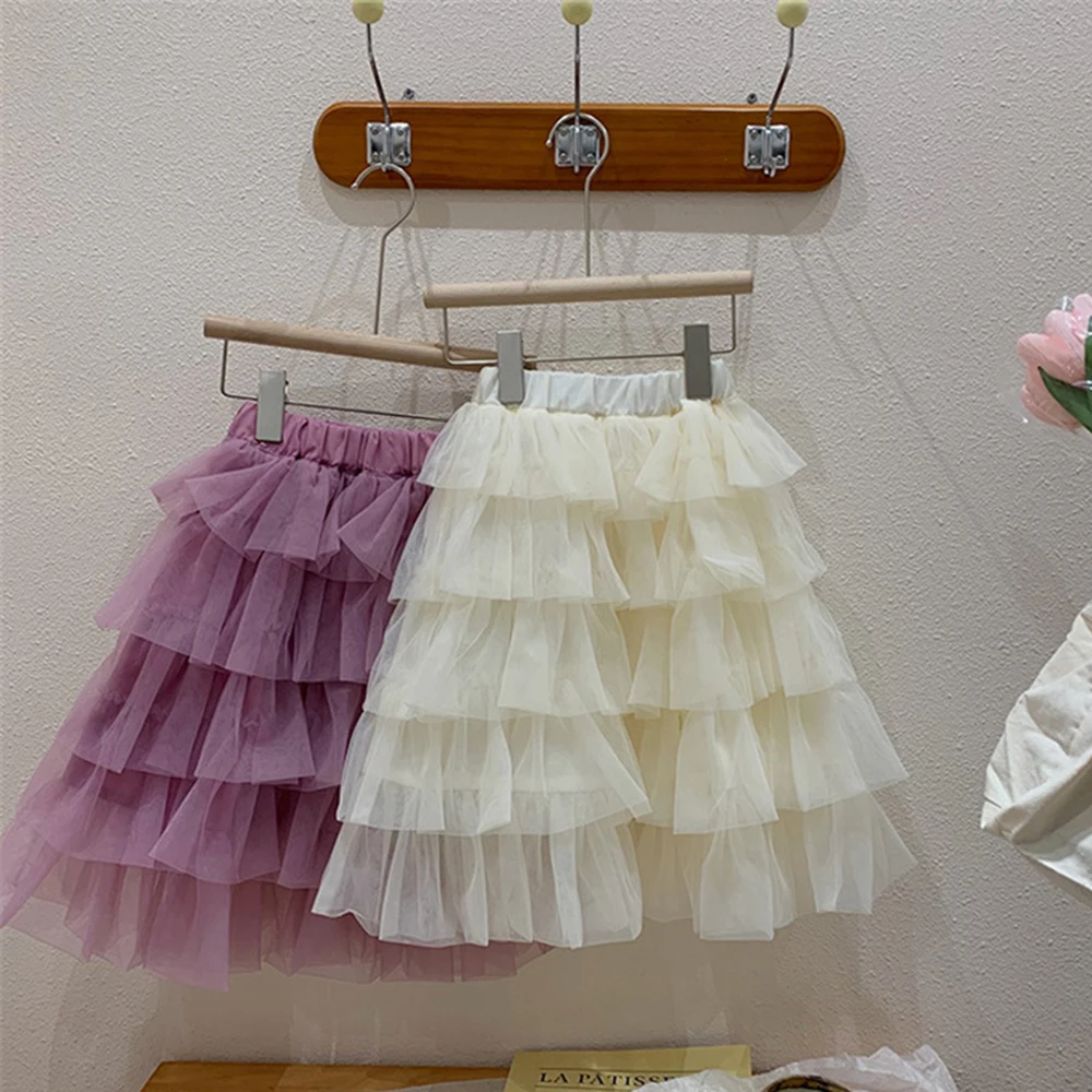 

Пятислойная пушистая сетчатая юбка-пачка для маленьких девочек, одежда для вечевечерние и танцев, эластичный пояс, детская юбка-пачка, одно...