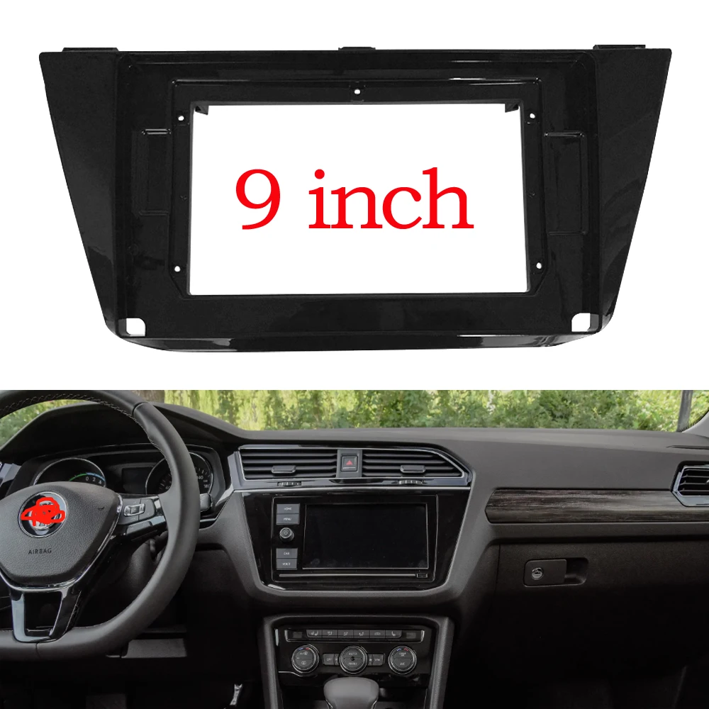 

9 INCH Car Radio Fascia Double Din Frame GPS DVD Bezel Panel Dash Installation Kit For VW TIGUAN 2017-2019 MP5 Stereo Player