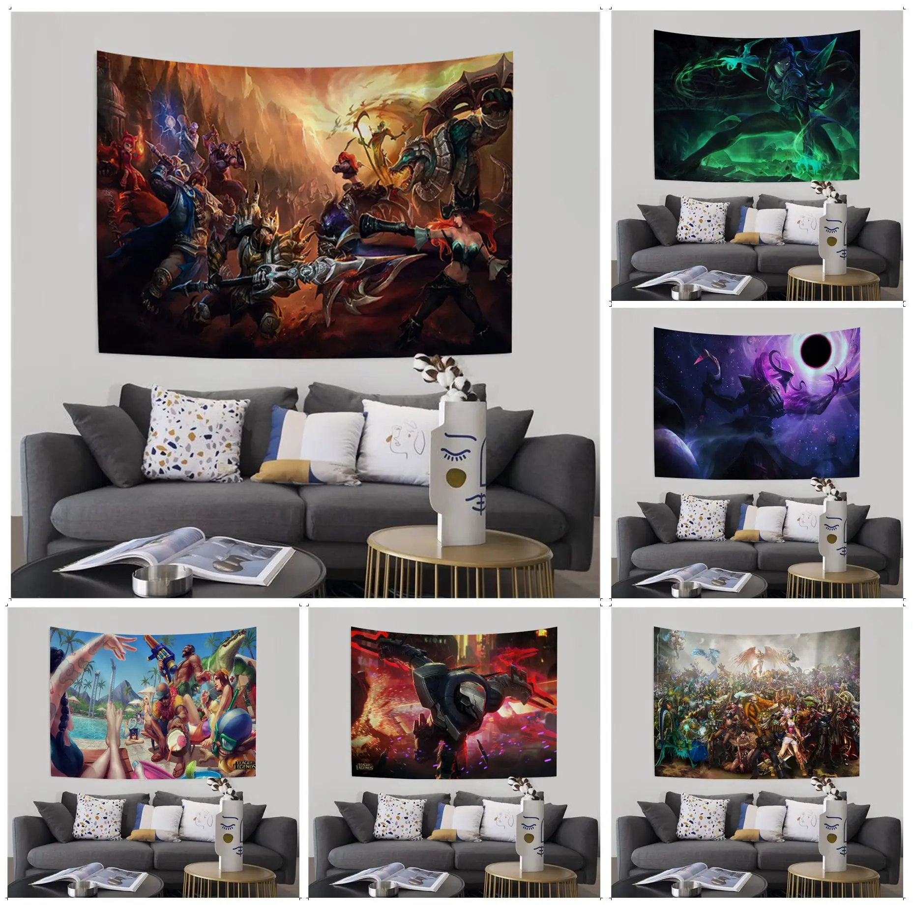 

League Of Legends Colorful Tapestry Wall Hanging Bohemian Wall Tapestries Mandala Decor Blanket