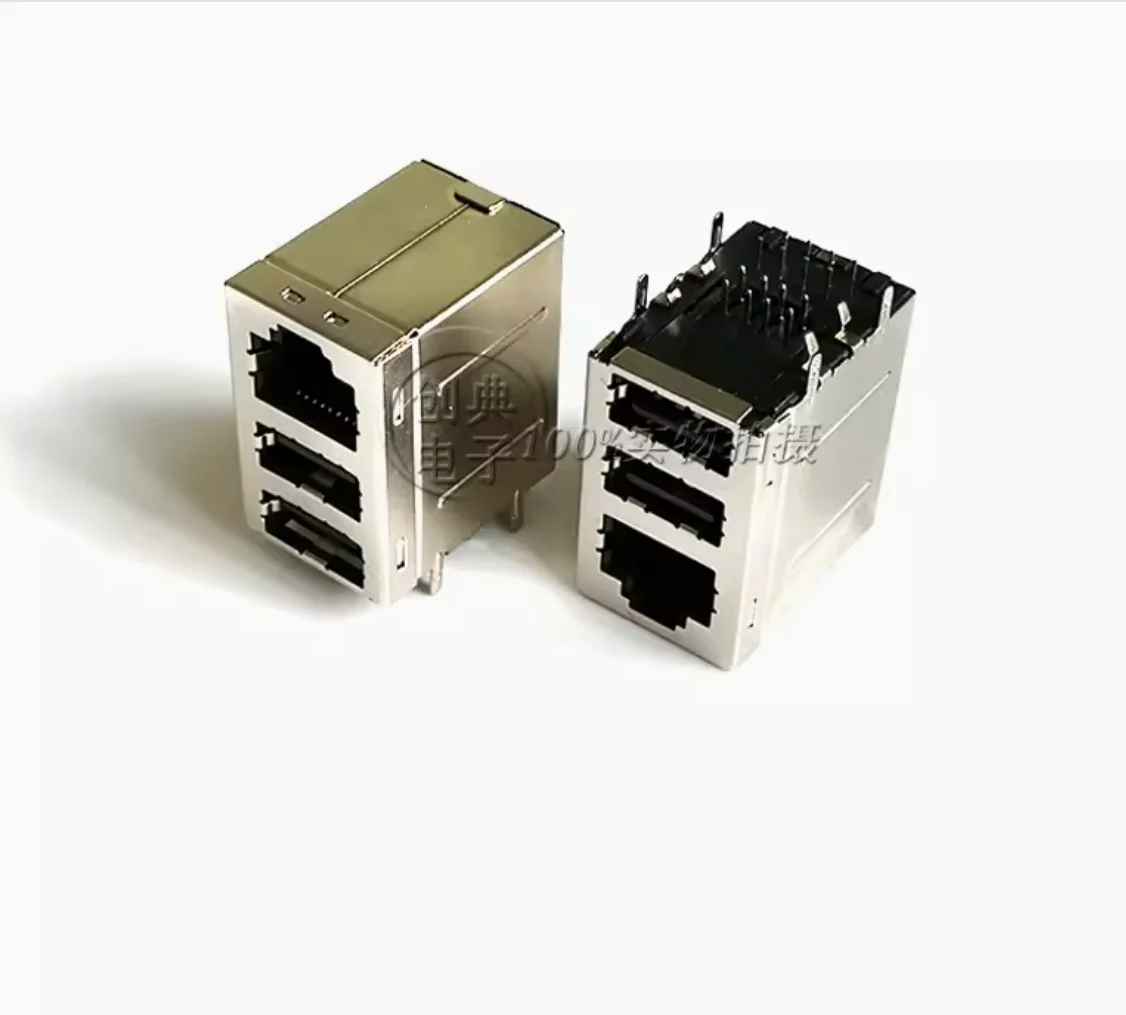 10 шт. многослойная трехпортовая Сетевая розетка RJ45 в паре с двухслойным USB 2 0 без